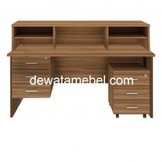 Office Table Size 160 - MD 1675 + MD H03 + MD M03 + MD RC 160 / Teakwood